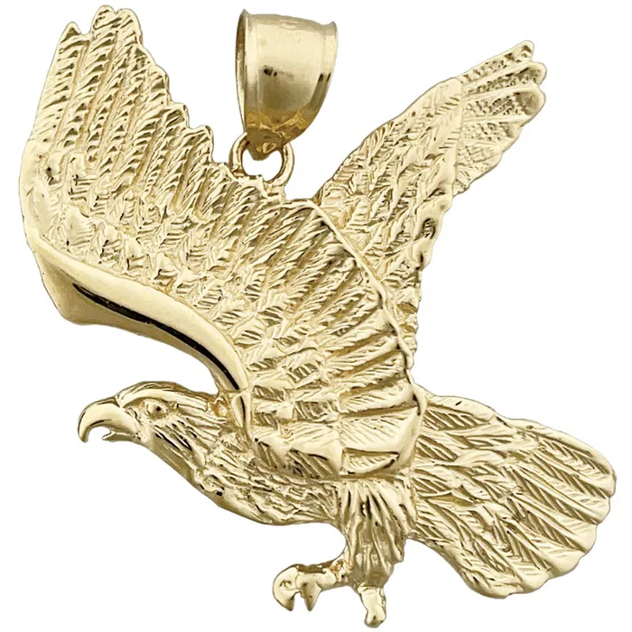PreStyled Sets 14K Gold 38MM Flying Eagle Pendant Goldia