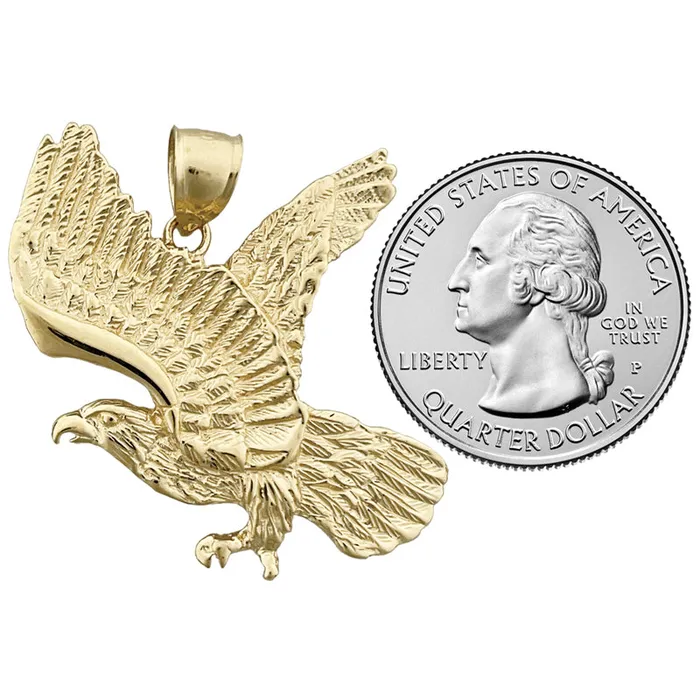 PreStyled Sets 14K Gold 38MM Flying Eagle Pendant Goldia
