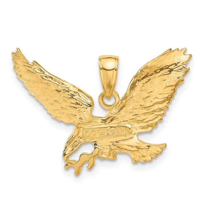 PreStyled Sets Goldia 14k Yellow Gold Solid Polished Eagle Pendant