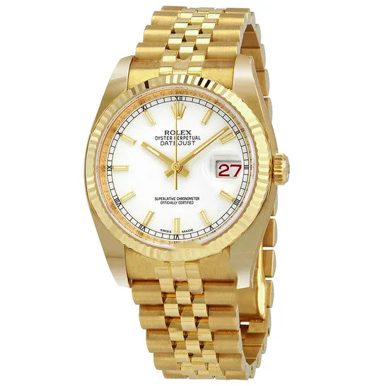 PreStyled Sets JMS always Original Rolex Oyster Perpetual Datejust 36 White Dial 18K Yellow Gold Automatic Mens Watch 116238WSJ PreStyled Sets JMS always Original Rolex Oyster Perpetual Datejust 36 White Dial 18K Yellow Gold Automatic Mens Watch 116238WSJ