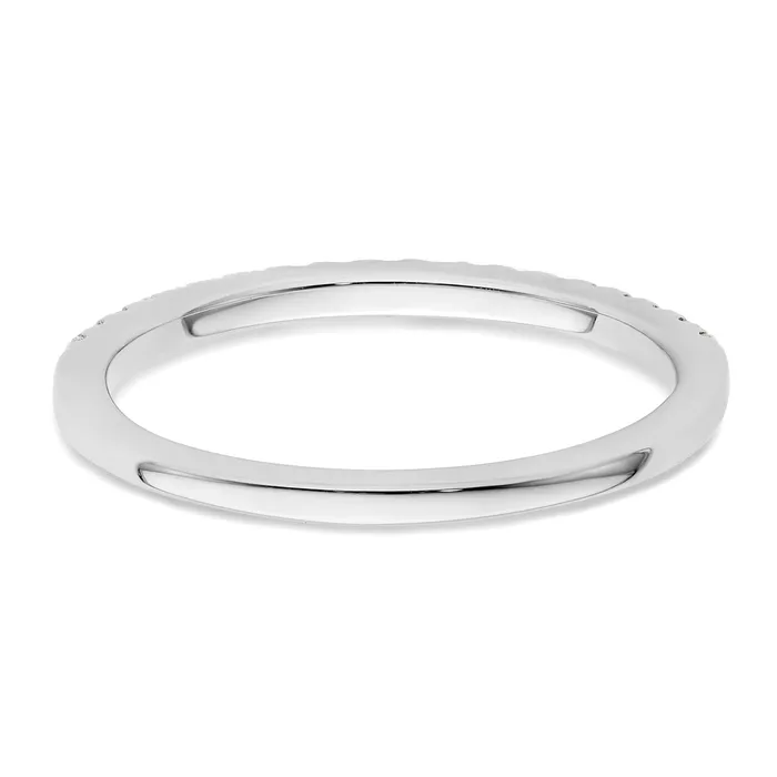 Rings 019ct CZ Solid Real 14K White Gold Wedding Wedding Band Ring Goldia