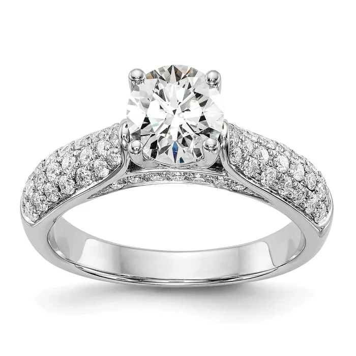 Rings 075ct CZ Solid Real 14K White Gold Engagement Ring Goldia