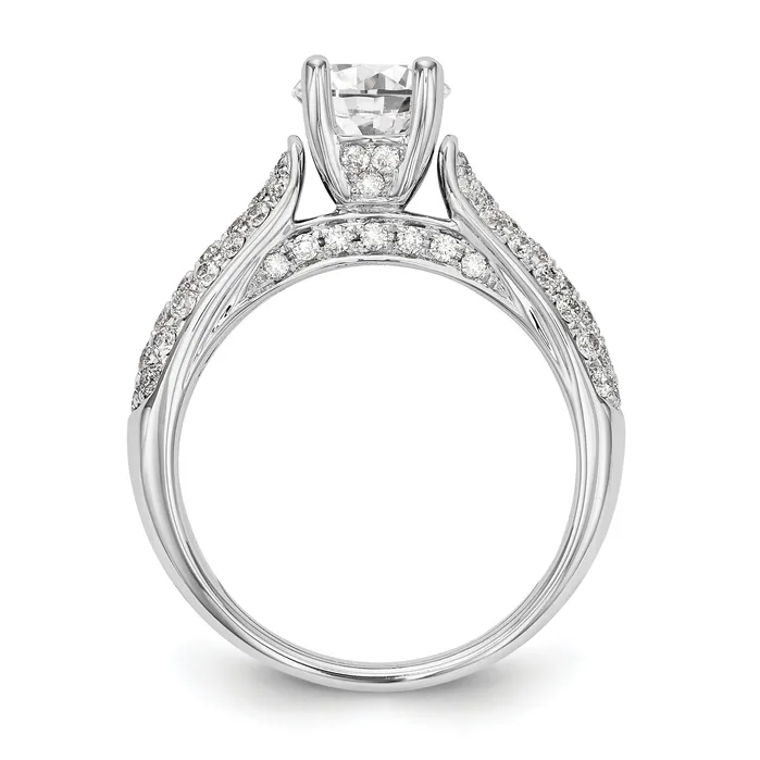 Rings 075ct CZ Solid Real 14K White Gold Engagement Ring Goldia