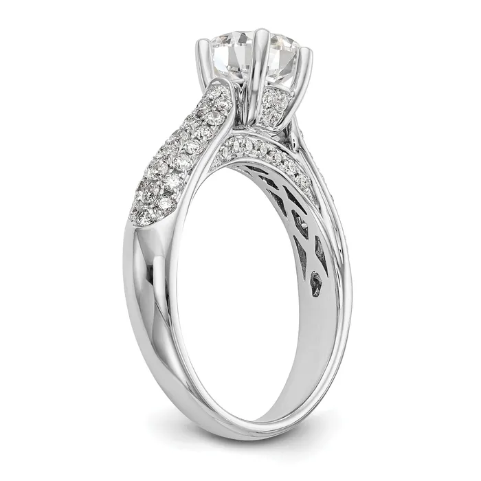 Rings 075ct CZ Solid Real 14K White Gold Engagement Ring Goldia