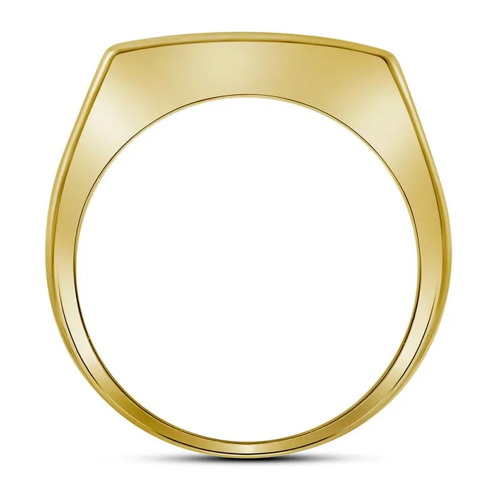 Rings 10k Yellow Gold Round Diamond Rectangle Cluster Band Ring 13 Cttw gndatlanta