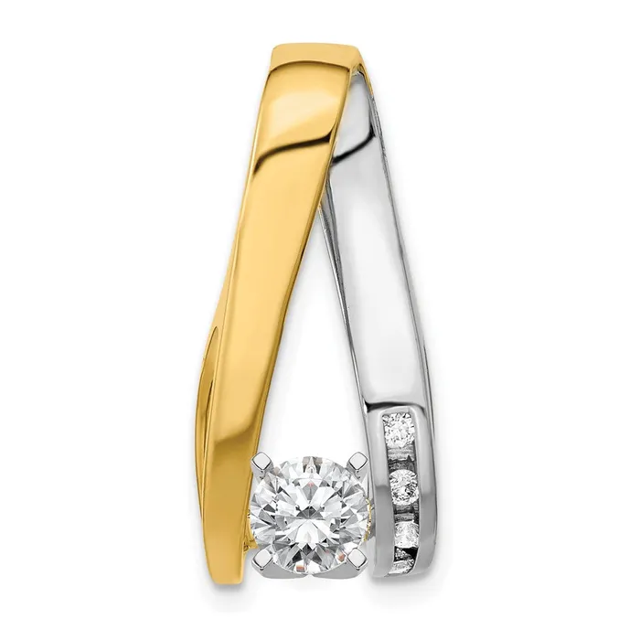 Rings 14k Two tone VS Diamond slide Goldiacom