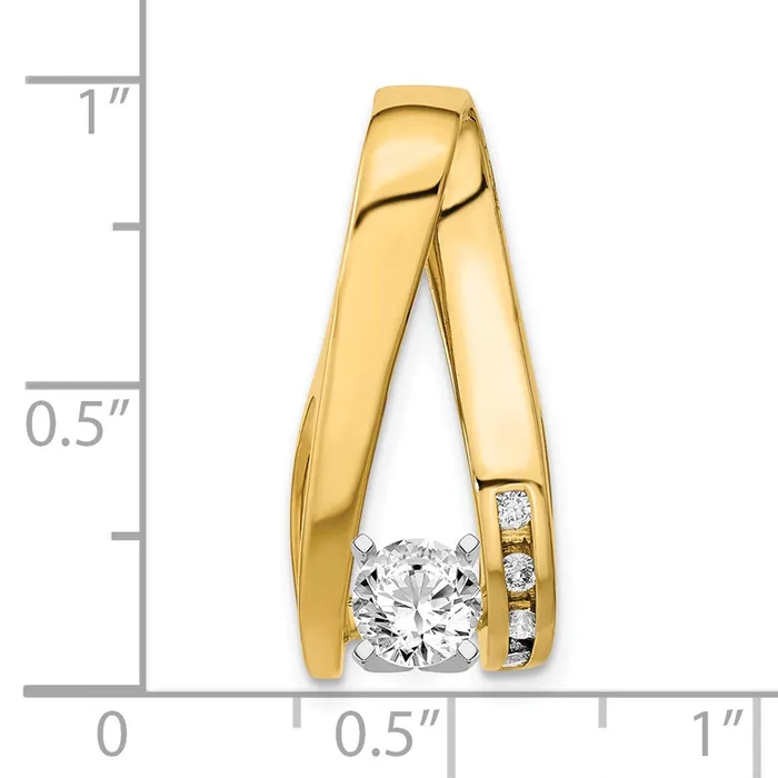 Rings 14k Two tone VS Diamond slide Goldiacom