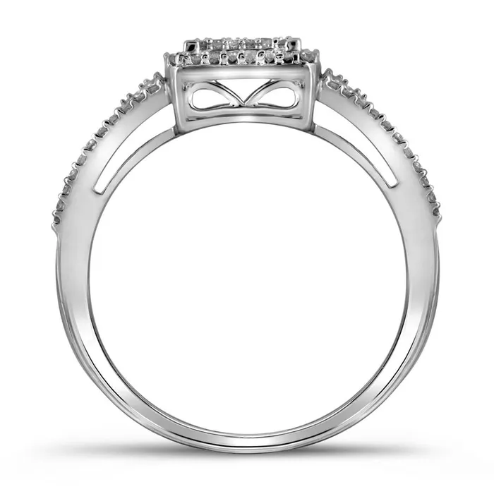 Rings 14k White Gold Diamond Cluster Bridal Wedding Ring Set 38 Cttw gndatlanta