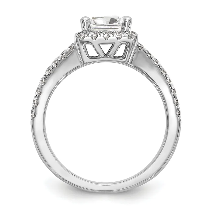 Rings 14K White Gold Diamond Princess CZ Square Halo Engagement Ring Goldiacom