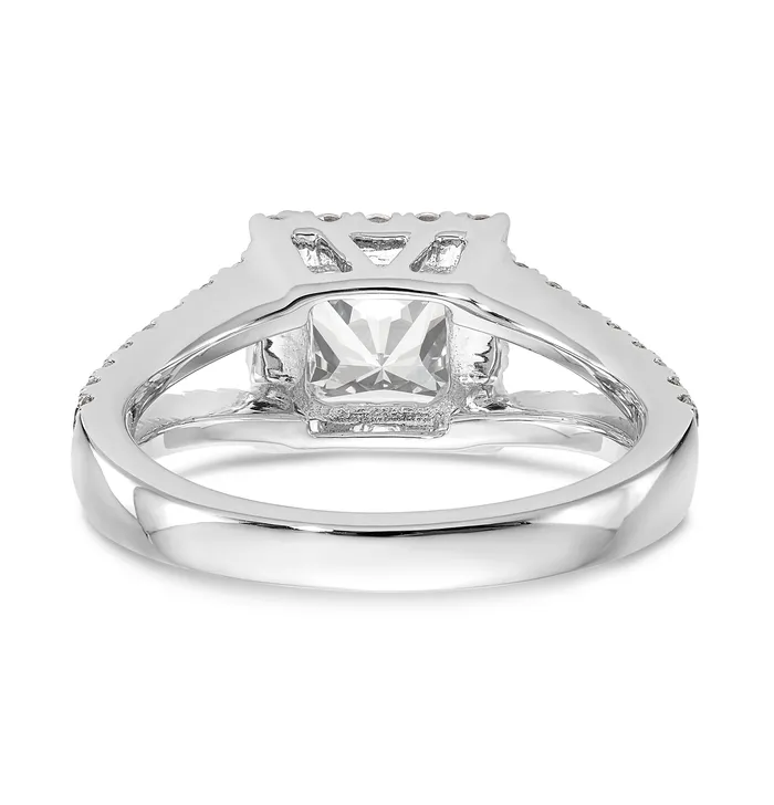 Rings 14K White Gold Diamond Princess CZ Square Halo Engagement Ring Goldiacom