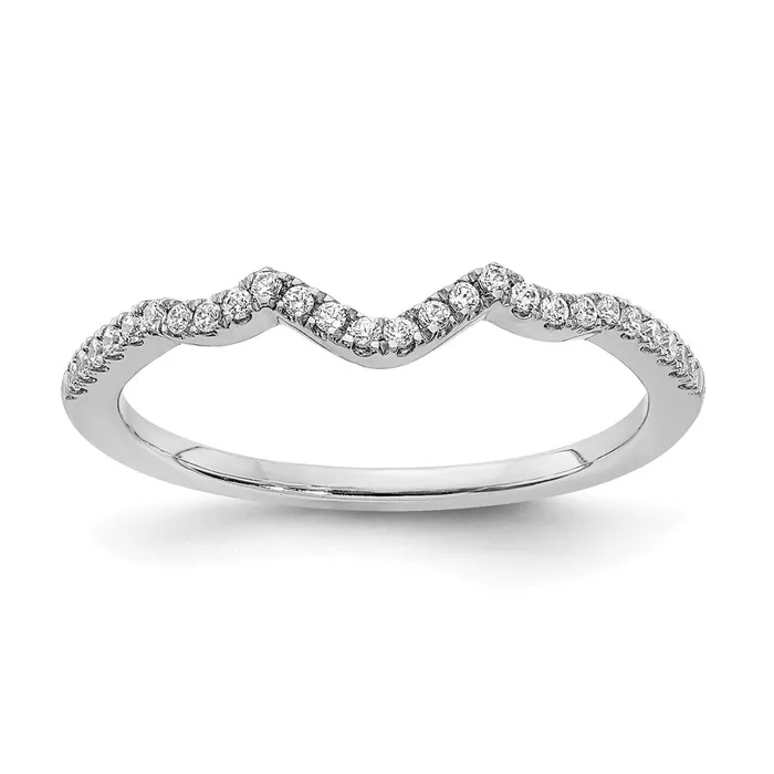 Rings 14k White Gold Real Diamond Wedding Band Goldia