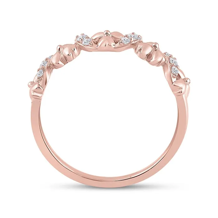 Rings gndatlanta 10k Rose Gold Round Diamond Flower Band Ring 18 Cttw