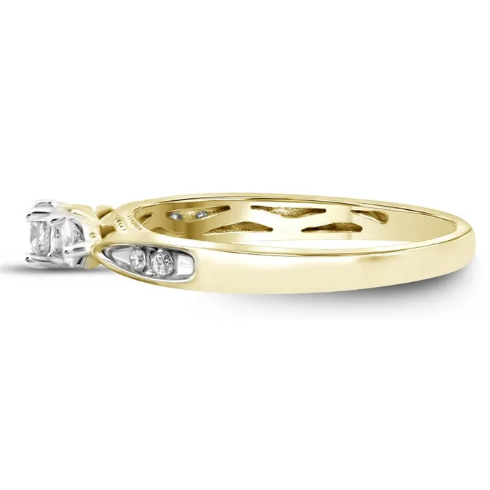 Rings gndatlanta 10k Yellow Gold Round Diamond 3stone Bridal Engagement Ring 38 Cttw