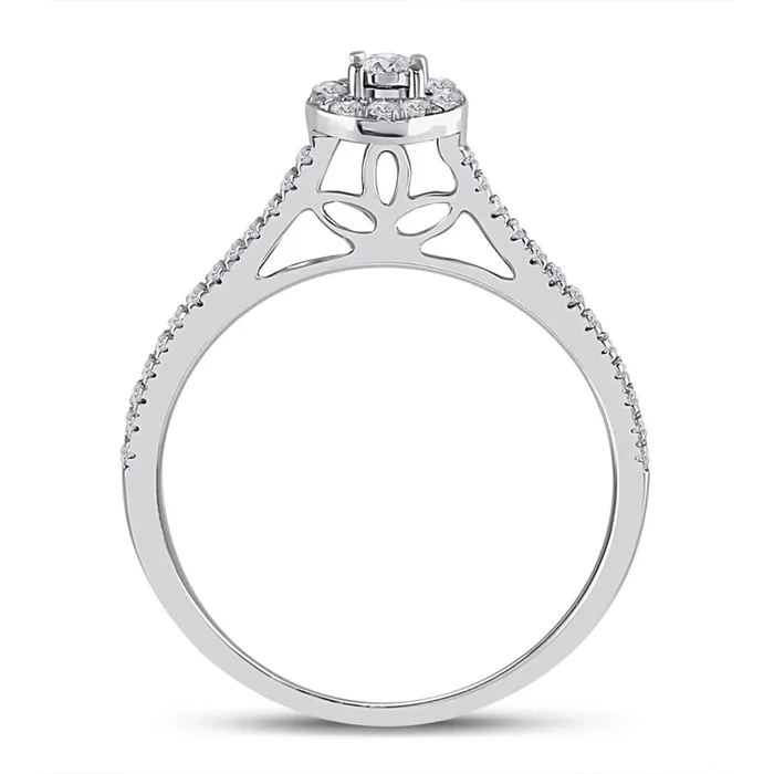 Rings gndatlanta 14k White Gold Round Diamond Oval Bridal Wedding Ring Set 13 Cttw