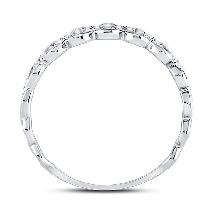 Rings gndatlanta 14kt White Gold Round Diamond Link Stackable Band Ring 18 Cttw