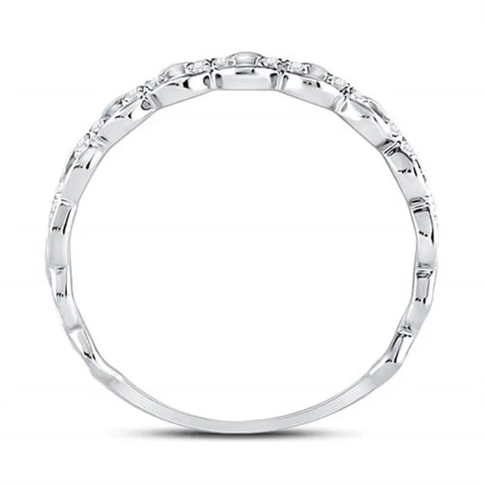Rings gndatlanta 14kt White Gold Round Diamond Link Stackable Band Ring 18 Cttw