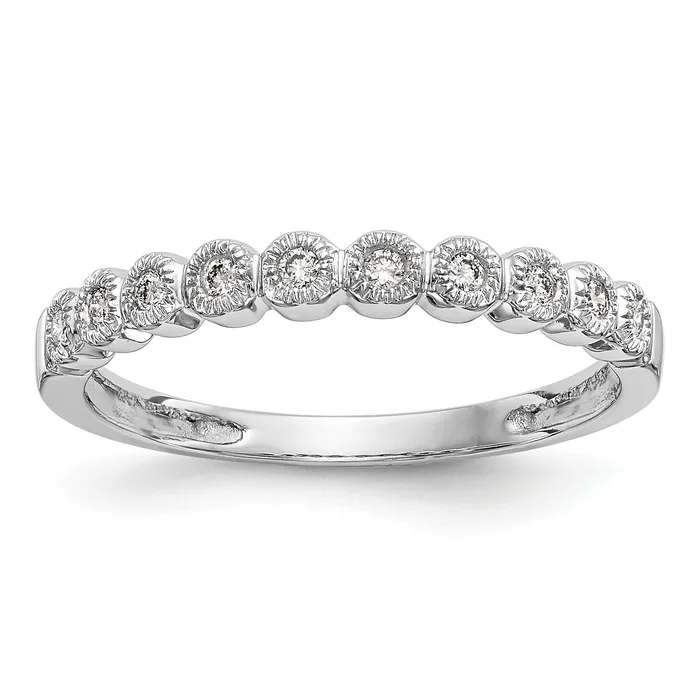 Rings Goldia 010ct CZ Solid Real 14K White Gold Wedding Band Ring