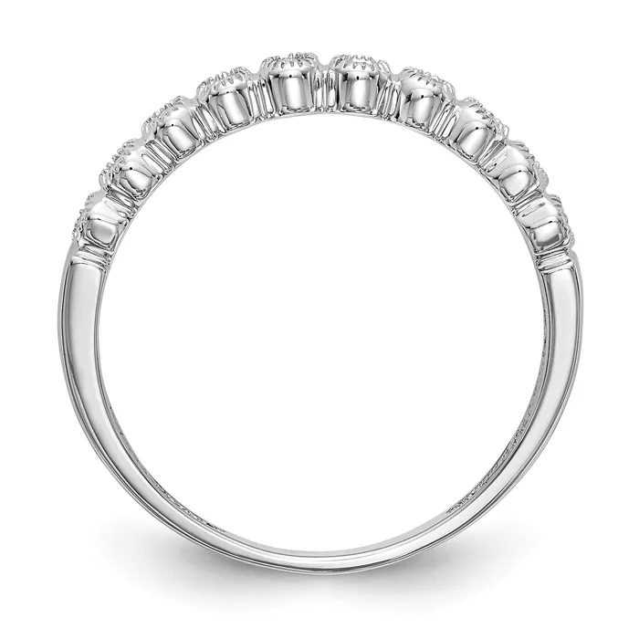 Rings Goldia 010ct CZ Solid Real 14K White Gold Wedding Band Ring