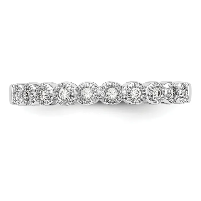 Rings Goldia 010ct CZ Solid Real 14K White Gold Wedding Band Ring