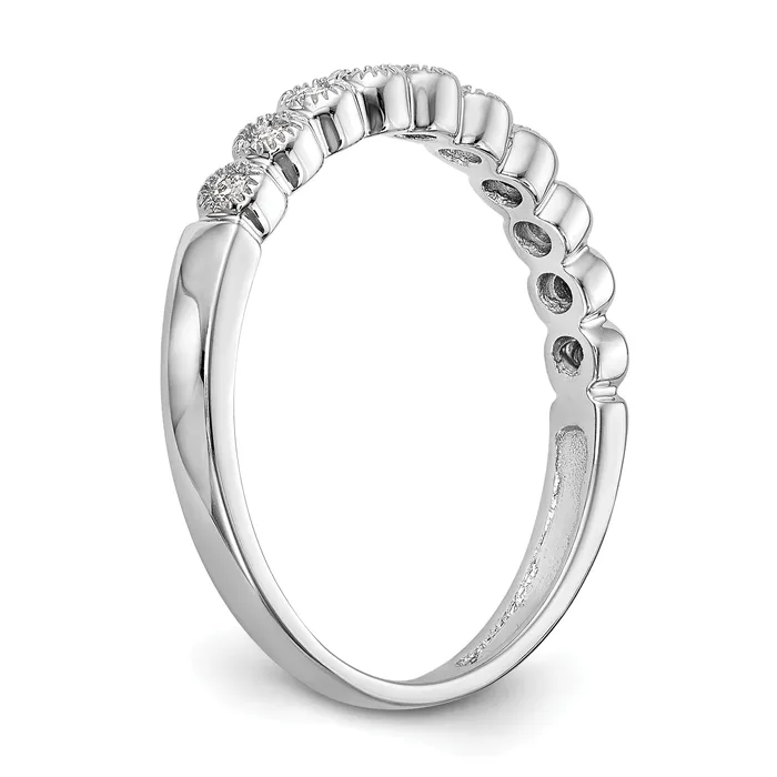 Rings Goldia 010ct CZ Solid Real 14K White Gold Wedding Band Ring