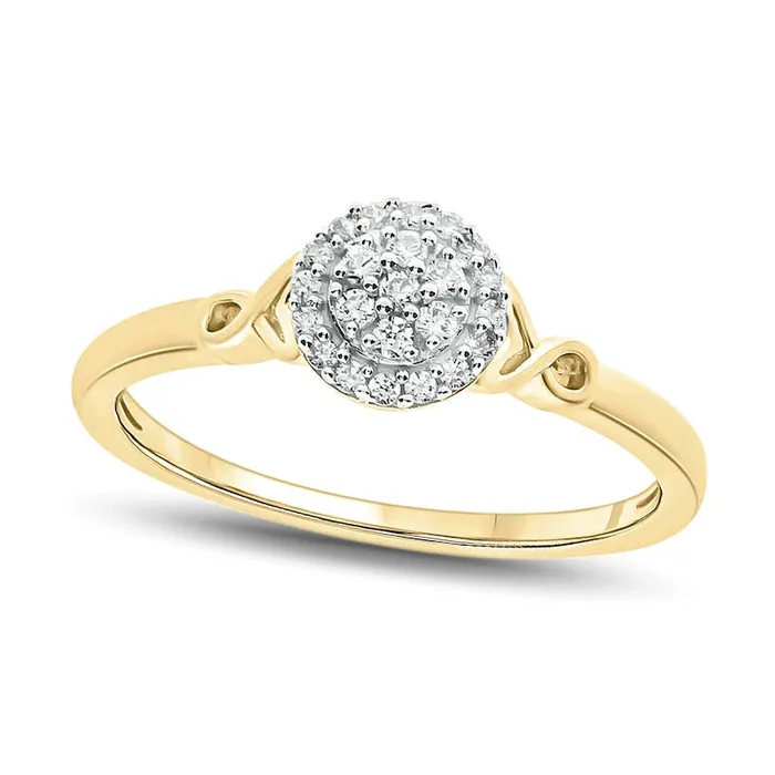 Rings Goldia 017 CT TW Composite Natural Diamond Frame Heart Sides Promise Ring in Solid 10K Yellow Gold Rings Goldia 017 CT TW Composite Natural Diamond Frame Heart Sides Promise Ring in Solid 10K Yellow Gold