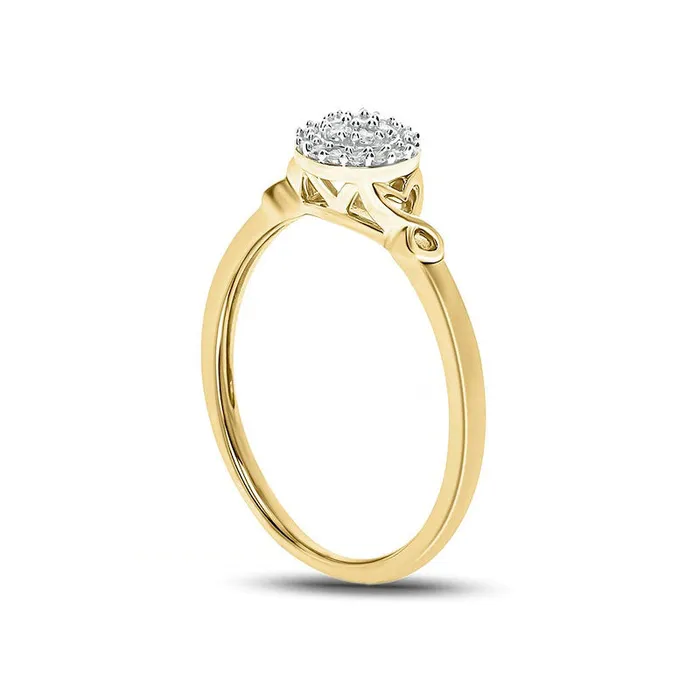 Rings Goldia 017 CT TW Composite Natural Diamond Frame Heart Sides Promise Ring in Solid 10K Yellow Gold Rings Goldia 017 CT TW Composite Natural Diamond Frame Heart Sides Promise Ring in Solid 10K Yellow Gold
