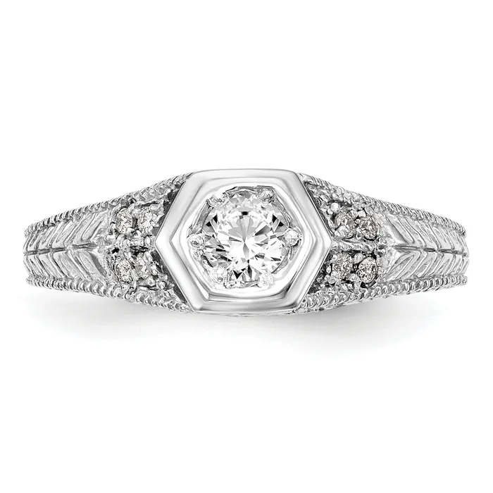 Rings Goldia 020ct CZ Solid Real 14K White Gold Engagement Ring