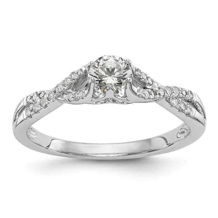 Rings Goldia 033ct CZ Solid Real 14k White Gold Round CrissCross Engagement Ring Rings Goldia 033ct CZ Solid Real 14k White Gold Round CrissCross Engagement Ring