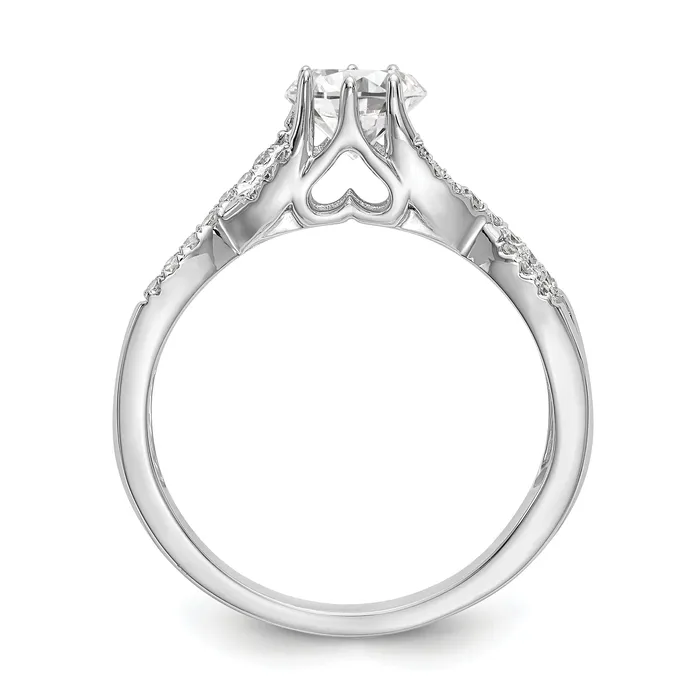 Rings Goldia 033ct CZ Solid Real 14k White Gold Round CrissCross Engagement Ring