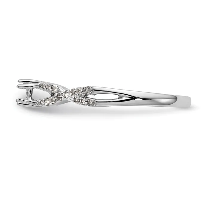 Rings Goldia 033ct CZ Solid Real 14k White Gold Round CrissCross Engagement Ring