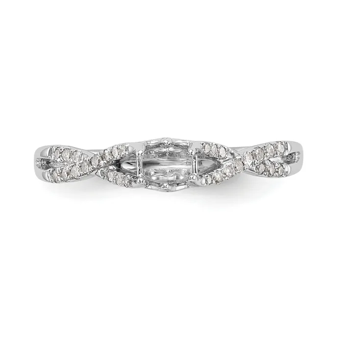 Rings Goldia 033ct CZ Solid Real 14k White Gold Round CrissCross Engagement Ring