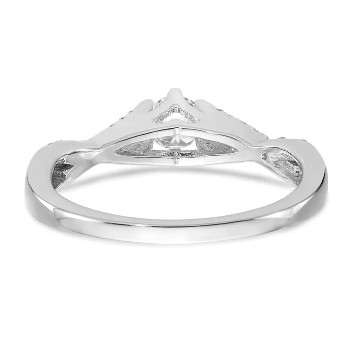 Rings Goldia 033ct CZ Solid Real 14k White Gold Round CrissCross Engagement Ring