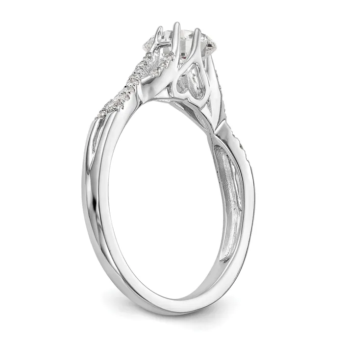 Rings Goldia 033ct CZ Solid Real 14k White Gold Round CrissCross Engagement Ring