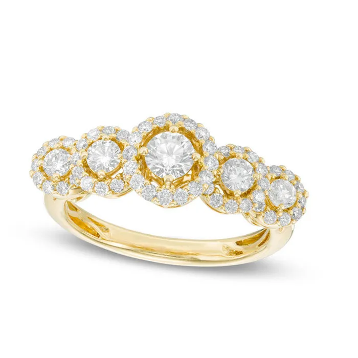 Rings Goldia 10 CT TW Natural Diamond Frame Five Stone Anniversary Band in Solid 14K Gold Rings Goldia 10 CT TW Natural Diamond Frame Five Stone Anniversary Band in Solid 14K Gold