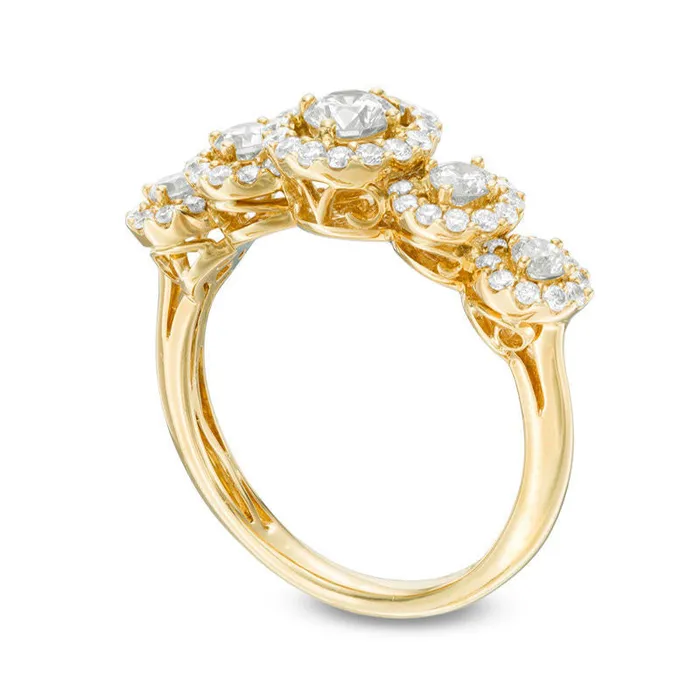 Rings Goldia 10 CT TW Natural Diamond Frame Five Stone Anniversary Band in Solid 14K Gold Rings Goldia 10 CT TW Natural Diamond Frame Five Stone Anniversary Band in Solid 14K Gold