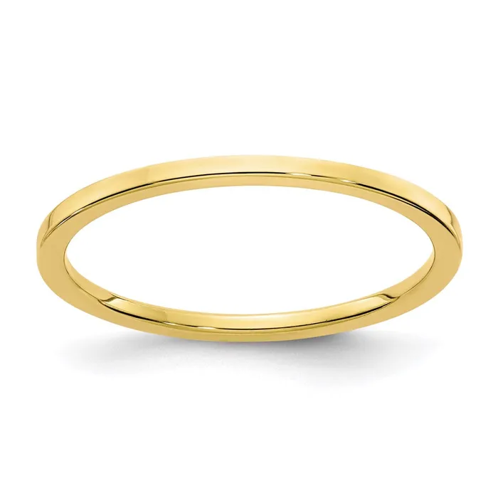 Rings Goldia 10K Gold 12mm Flat Stackable Mens Ladies Wedding Band Ring