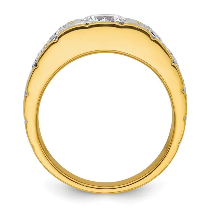 Rings Goldia 14k Twotone 1 58 Ct Lab Grown Diamond VSSI G Polished and Satin Mens Ring