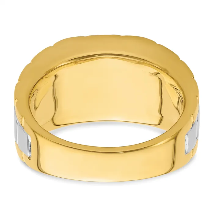 Rings Goldia 14k Twotone 1 58 Ct Lab Grown Diamond VSSI G Polished and Satin Mens Ring