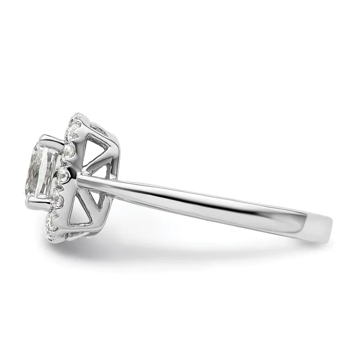 Rings Goldia 14k White Gold 14 Ct Lab Grown Diamond VSSI G April Birthstone White Sapphire Halo Ring