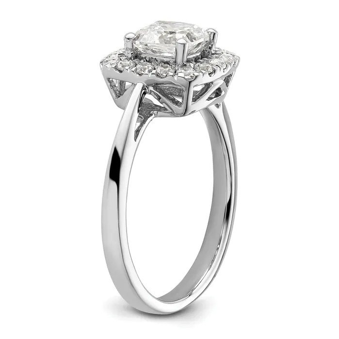 Rings Goldia 14k White Gold 14 Ct Lab Grown Diamond VSSI G April Birthstone White Sapphire Halo Ring