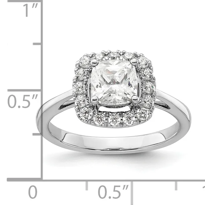 Rings Goldia 14k White Gold 14 Ct Lab Grown Diamond VSSI G April Birthstone White Sapphire Halo Ring