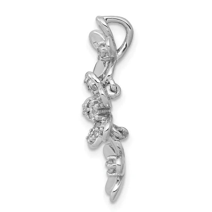 Rings Goldia 14k White Gold 15ct Real Diamond Three Flower Chain Slide