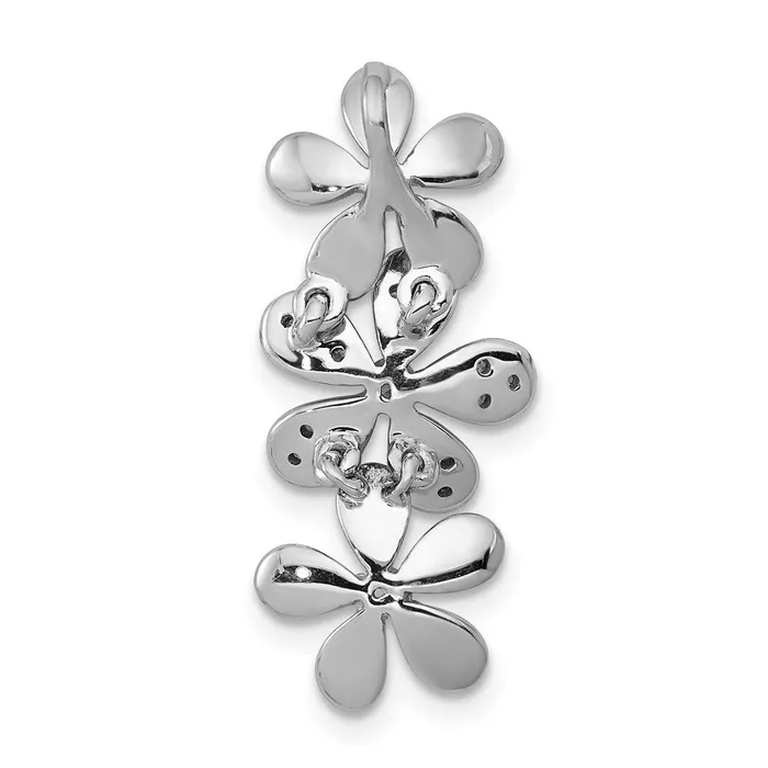 Rings Goldia 14k White Gold 15ct Real Diamond Three Flower Chain Slide