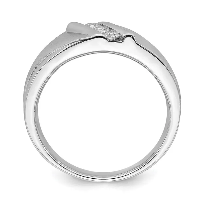 Rings Goldia 14k White Gold Mens Real Diamond Band