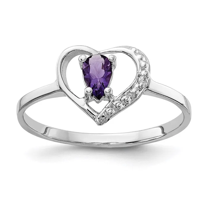 Rings Goldia 14k White Gold Polished 01ct Diamond u0026 5x3 Pear Gemstone Heart Ring Mount Rings Goldia 14k White Gold Polished 01ct Diamond u0026 5x3 Pear Gemstone Heart Ring Mount
