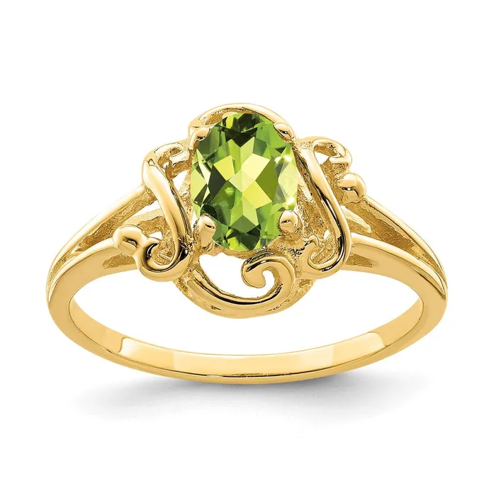Rings Goldia 14K Yellow Gold 7x5mm Oval Peridot ring