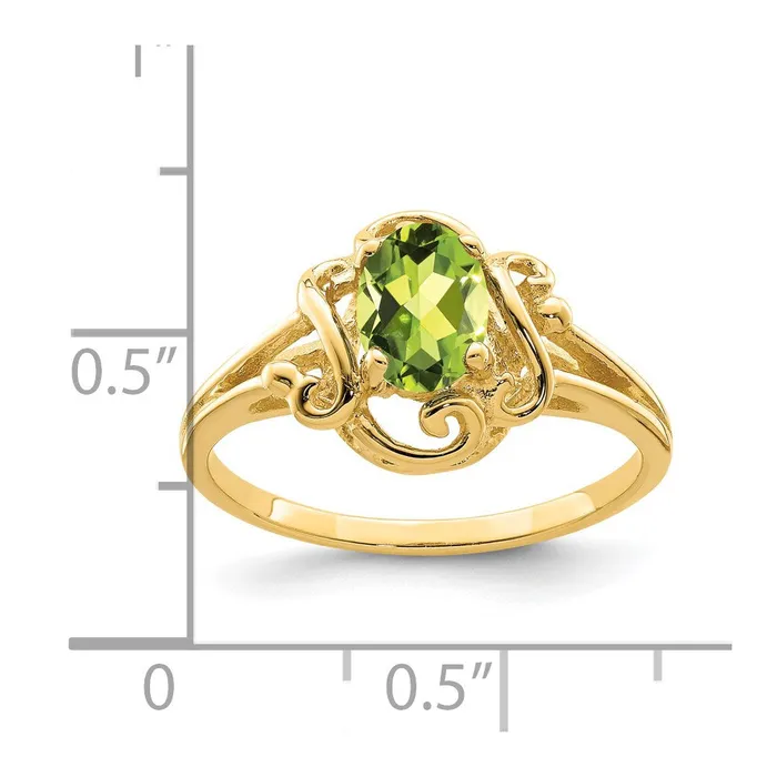 Rings Goldia 14K Yellow Gold 7x5mm Oval Peridot ring