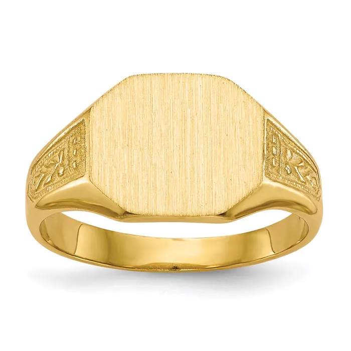 Rings Goldia 14K Yellow Gold 90x110mm Closed Back Signet Ring
