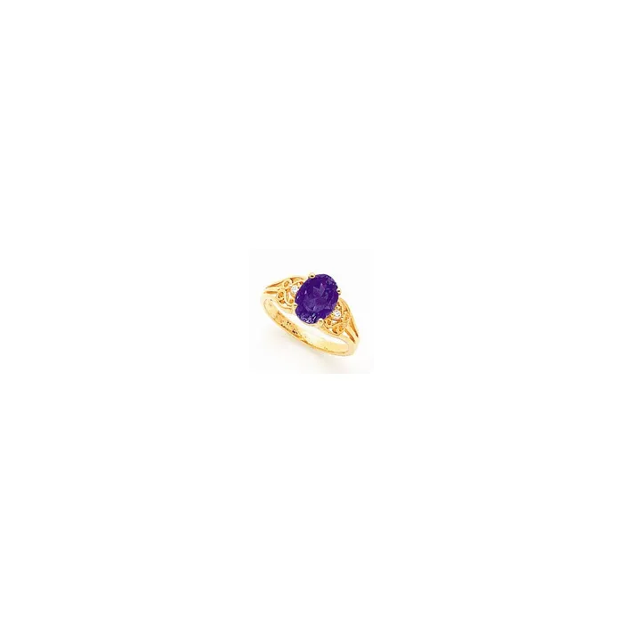 Rings Goldia 14k Yellow Gold 9x7mm Oval Tsavorite AA Diamond ring