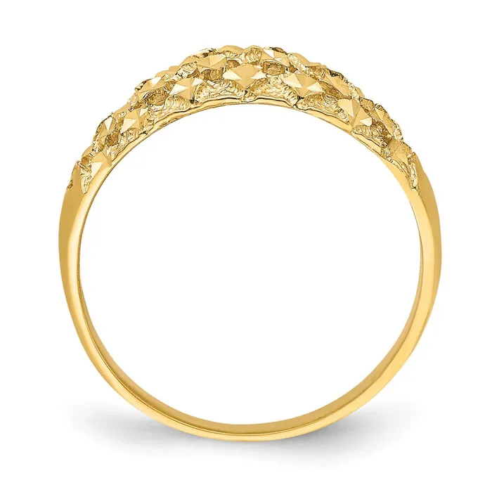Rings Goldia 14K Yellow Gold Diamondcut Mini Real Diamond Pattern Dome Ring